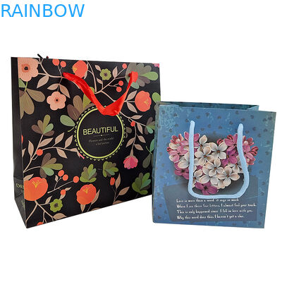 طباعة شعار مخصص عبوات ورق كرافت قابلة لإعادة الاستخدام مع مقبض عبوات ورق كرافت كيس هدية