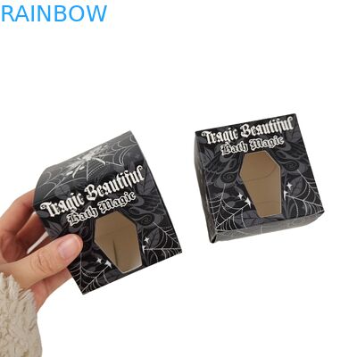 صناديق الورق السوداء المربعة ذات الجودة العالية مع نافذة مفتوحة أمامية خاصة