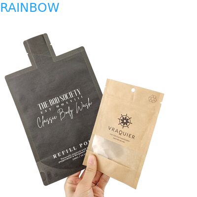 أكياس الختم المطبقة من ورق معدني مسطح مضاد للرائحة أكياس الختم الشفاء Mylar كيس النافذة المتجمدة نسيج مع ثقب معلق كيس الختم الثلاثي الجانبي