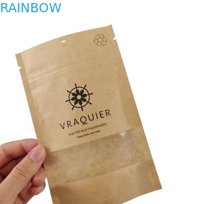 أكياس الختم المطبقة من ورق معدني مسطح مضاد للرائحة أكياس الختم الشفاء Mylar كيس النافذة المتجمدة نسيج مع ثقب معلق كيس الختم الثلاثي الجانبي