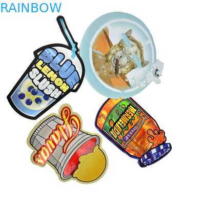 إعادة تدوير خاصة مخصصة الشكل قطع 7 14 28g العلكة الصفيحة الألومنيوم ضد الأطفال الحلوى كيس مايلر