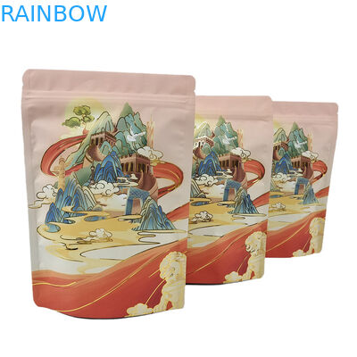 كيس الوقوف المخصص مع السحاب للغذاء من ورق الألومنيوم لمس ناعم كيس مايلار للفواكه الجافة الحلويات الوجبات الخفيفة