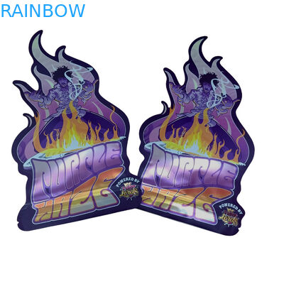 كيس ملمس ناعم مضغوط مطبوع خصيص 3.5 غرام كيس مايلر الرقمي المطبوع هولوغرافي القطع المقطوع مايلر زيبلوك