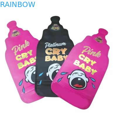 الطباعة المخصصة 3.5g كيس مايلر القطع المقطوع غير المنتظم الكيسات مع Ziplock الدائرة مايلر اللمس الناعم البلاستيكية أكياس الحلوى الغذائية