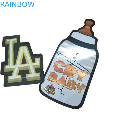 الطباعة المخصصة 3.5g كيس مايلر القطع المقطوع غير المنتظم الكيسات مع Ziplock الدائرة مايلر اللمس الناعم البلاستيكية أكياس الحلوى الغذائية