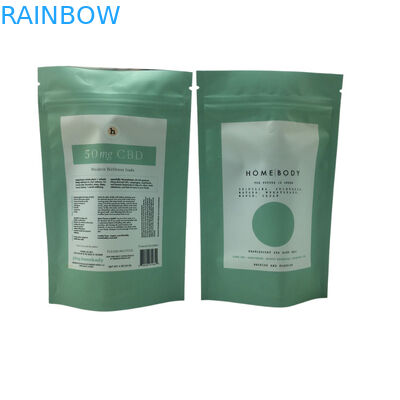 حقيبة تغليف قابلة لإعادة الإغلاق ذات طباعة متطاطية زيب قفل بلاستيكي حمام الملح غسل الجسم الوقوف الحقيبة مع زيب