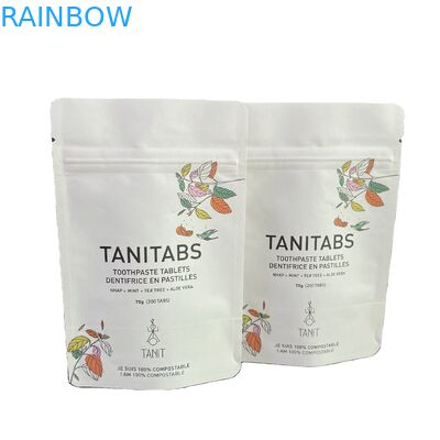 الطباعة الرقمية قابلة لإعادة الاستخدام قابلة للتحلل البيولوجي صديقة للبيئة الوقوف فوق الحقيبة الورق الكرافت البيضاء سحب قفل سحب حقيبة