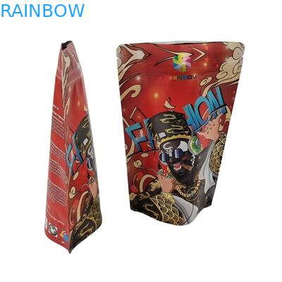 حقيبة بلاستيكية من طراز الغذاء مع علبة مع نافذة أمامية واضحة قابلة لإعادة إغلاق مربع زيبلوك مسطح أسفل كيس مايلر