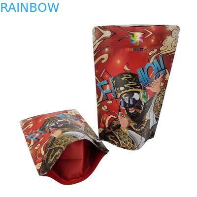 حقيبة بلاستيكية من طراز الغذاء مع علبة مع نافذة أمامية واضحة قابلة لإعادة إغلاق مربع زيبلوك مسطح أسفل كيس مايلر