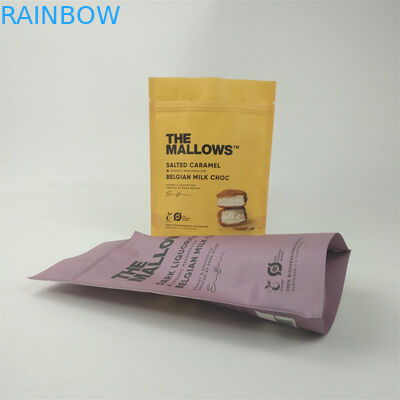 حقائب الورق الكرافت المتحلل بيولوجيا طباعة مخصصة الصف الغذائي الوقوف سحب القفل حقيبة التعبئة