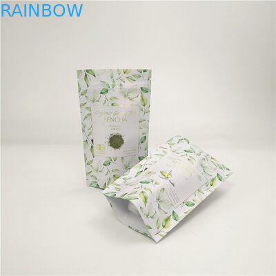 مع صديقة 3 جانبي مغلقة الحرارة كيس الورق الكرافت إعادة تدوير الشعار الأسود مطبوعة صغيرة 5 غرام أكياس الورق