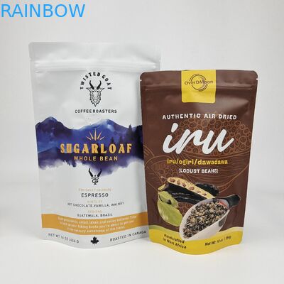 الطباعة الرقمية منخفضة MOQ شعار مخصص العلامة التجارية الكبيرة من البلاستيك حزمة مايلار أكياس التعبئة والتغليف غطاء السحاب لحفظ الطعام