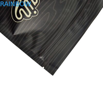 أوراق الألومنيوم المطبوعة تأثير معدني الوقوف الحقيبة تصميم مخصص الأكياس البلاستيكية الصف الغذائي للقهوة