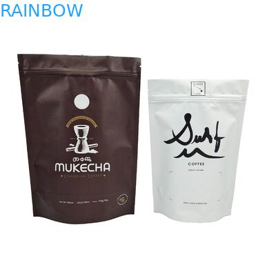 أكياس طعام مخصصة ملونة شعار مطبوعة التعبئة والعبوة القهوة الوقوف أكياس السحاب مع الصمامات