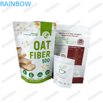 أكياس قابلة للتحلل البيولوجي الورق الكرافت المخصص الوقوف كيس قابلة لإعادة إغلاق Ziplock البروتين مسحوق أكياس