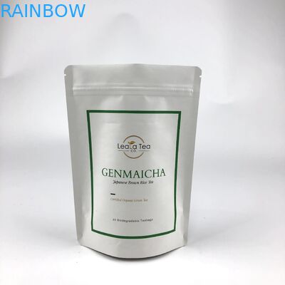 الحقائب القائمة القائمة القابلة لإعادة الإغلاق مع الشعار المخصص لتعبئة أكياس الشاي المجفف