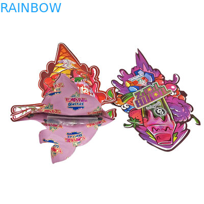 البلاستيك تصميم مخصص شكل خاص التعبئة والتغليف طابعة هولوغرام ورق الحلوى الأطفال دليل مايلار القطع المقطوعة أكياس