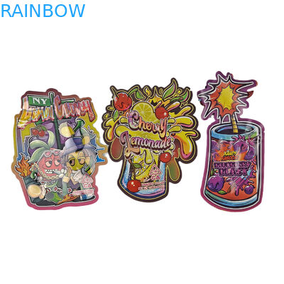 تعديل 3.5g هولوغرافي القطع الميت كيس مايلر غير منتظم شكل التعبئة والتغليف سحب ضد الرائحة القطع الميت كيس التعبئة والتغليف البلاستيكي