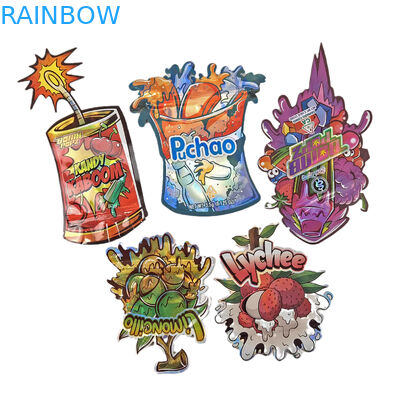 طباعة مخصصة للمس الناعم هولوغرافية القطع غير منتظم الشكل الخاص البلاستيكية سحاب مايلر كيس التعبئة الغذائية