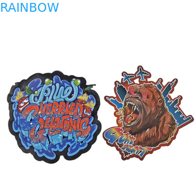 مقطوعة مرموقة مخصصة غير منتظمة الشكل الخاص البلاستيكية المقاومة للطفل التغليف مايلار مع سحاب 3.5g الصف الغذائي الشكل المخصص مايلار