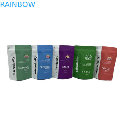 CYMK اللون العشبية البخور التعبئة والتغليف الألومنيوم ورق الوقوف البلاستيكي مايلار حقيبة السحاب