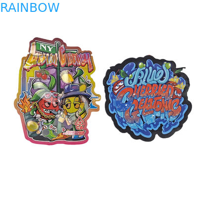 3.5 غرام حقائب مايلر المطبوعة خصيصاً غير منتظمة الشكل القطع المقطوع حقائب الزيبلوك حقائب التعبئة والتغليف لحلويات الكوكيز