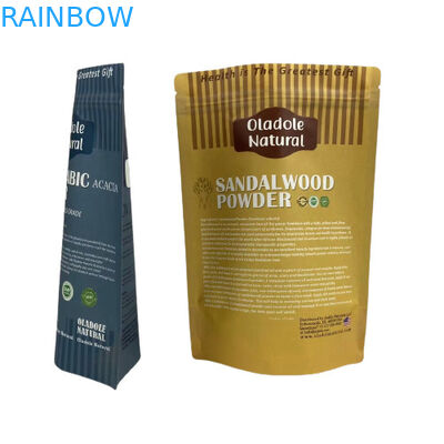 حقيبة الوجبات الخفيفة الورقية الكرافت التعبئة الوقوف الحقيبة سطح القاع مع السحاب