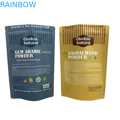 حقيبة الوجبات الخفيفة الورقية الكرافت التعبئة الوقوف الحقيبة سطح القاع مع السحاب