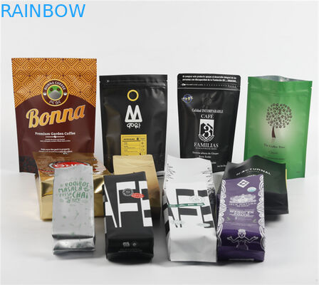 أكياس التعبئة المعدة حسب الطلب من الألومنيوم المقاومة للرائحة للطبق الغذائي لحبوب القهوة لـ 250G 500G 1KG