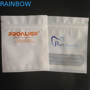 بيع بالجملة قابلة لإعادة التدوير ثلاثي الجانب مختومة مايلر التعبئة والتغليف أسنان المواءمة لرعاية الأسنان مع سحاب