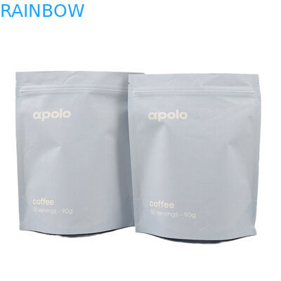 أوراق الكرافت المطبوعة حسب الطلب كيس الزيبر القائم أكياس مايلار قابلة لإعادة الإغلاق لمسحوق حبوب القهوة