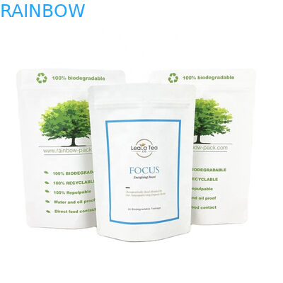 شعار مخصص صديق للبيئة 100g 250g كيس الشاي والقهوة كيس التعبئة والتغليف كيس الورق الكرافت القابل لإعادة التدوير