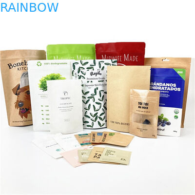 شعار مخصص قابل للتحلل البيولوجي 100 غرام 250 غرام الشاي القهوة الفواكه الجافة كيس التعبئة والتغليف قابلة لإعادة التدوير