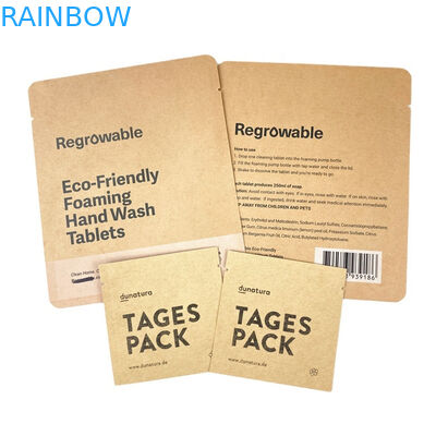 كيسات الورق الكرافت البني من طراز PLA للأغذية المخصصة للأمانجو مسحوق طعام الحيوانات الأليفة الحلويات المأكولات تغليف كيس مايلر مع السحاب