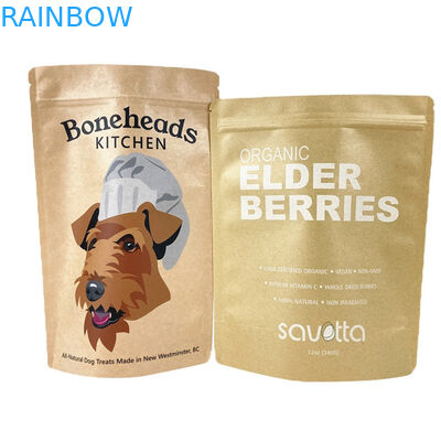 الطباعة الرقمية شعار مخصص أكياس ورق الكرافت البيضاء للمنجو البودر المكسرات طعام الحيوانات الأليفة الحيوية قابلة للتحلل ضد الرائحة الورق