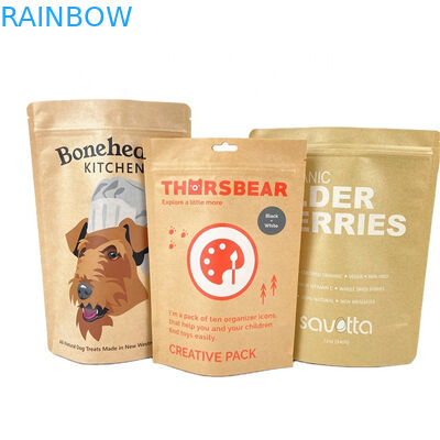 الطباعة الرقمية شعار مخصص أكياس ورق الكرافت البيضاء للمنجو البودر المكسرات طعام الحيوانات الأليفة الحيوية قابلة للتحلل ضد الرائحة الورق
