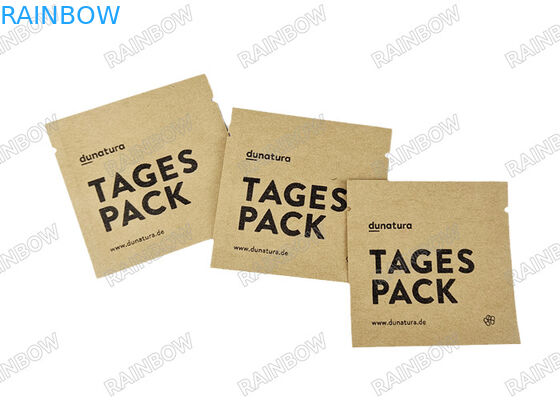 ورق الكرافت ثلاثي الجانب مغلقة كيس قابلة للتحلل الحيوي للكبسولات