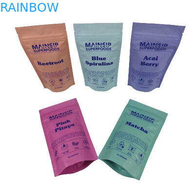 حقائب مايلار المطبوعة رقمياً مقاومة للرائحة حزمة البودر القهوة الوقوف حقيبة زيب قفل مع ورق الألومنيوم