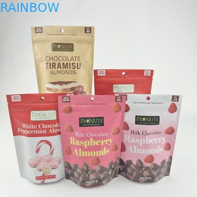 شعار خاص مخصص سحاب بلاستيكي يقف على سقف قفل حقيبة التعبئة والتغليف حزم المأكولات الكعك