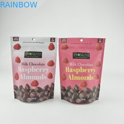 شعار خاص مخصص سحاب بلاستيكي يقف على سقف قفل حقيبة التعبئة والتغليف حزم المأكولات الكعك