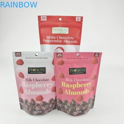 شعار خاص مخصص سحاب بلاستيكي يقف على سقف قفل حقيبة التعبئة والتغليف حزم المأكولات الكعك