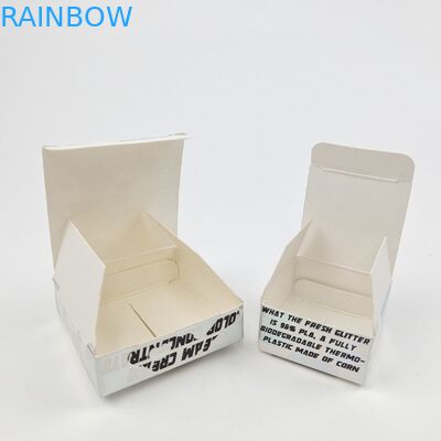 علبة العرض المنزوعة من الطاولة عبوات العرض من الورق المقوى الأبيض