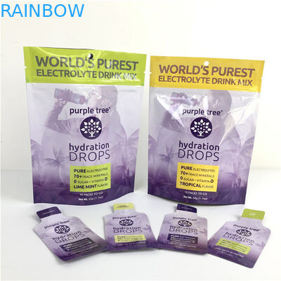 10 ألوان مقطوعة مخصصة من ورق الألومنيوم الوقوف الحقيبة زيبلوك كيس كيس للوجبات الغذائية