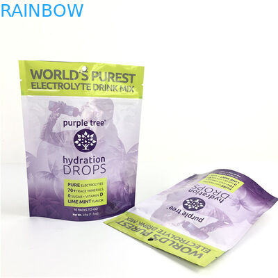 10 ألوان مقطوعة مخصصة من ورق الألومنيوم الوقوف الحقيبة زيبلوك كيس كيس للوجبات الغذائية