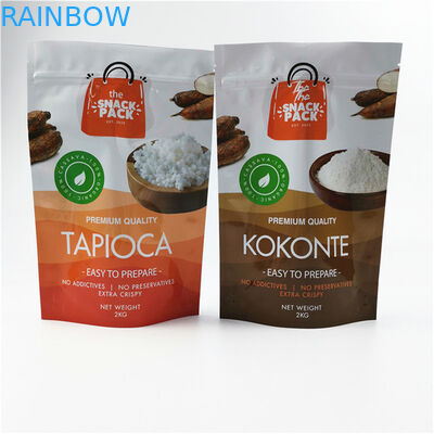 مادة صديقة للبيئة وآمنة النهاية اللامعة حسب الحاجة الحجم والتصميم ورق الألومنيوم Mylar Doypack