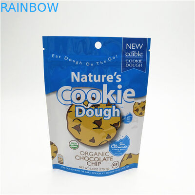 كيس بسحاب قائم بذاته قابل لإعادة الإغلاق من البلاستيك لتغليف المواد الغذائية مطبوع عليه شعار مخصص بالحرارة