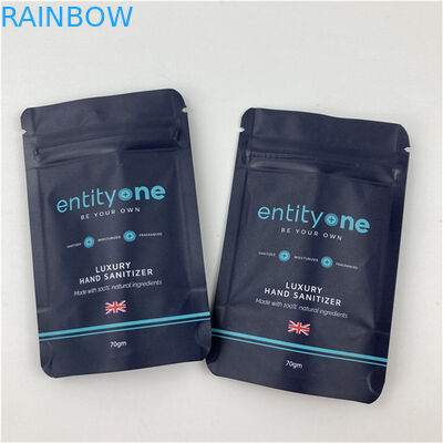 كيس قائم مطبوع بشعار مخصص مع سحاب، تشطيب غير لامع، رقائق ألومنيوم، مادة صالحة للأكل، كيس دوي