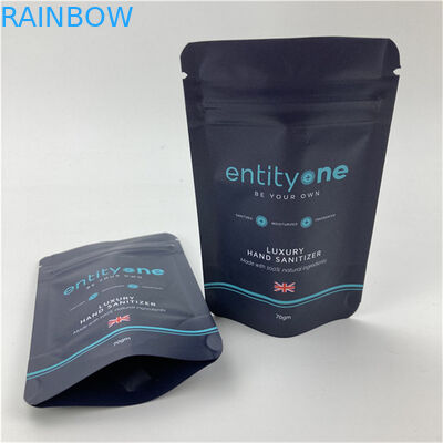 كيس قائم مطبوع بشعار مخصص مع سحاب، تشطيب غير لامع، رقائق ألومنيوم، مادة صالحة للأكل، كيس دوي