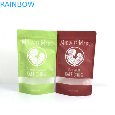 تعبئة الأغذية الطباعة الحمراء مايلار Doypack مع النافذة صديقة للبيئة ومخصصة