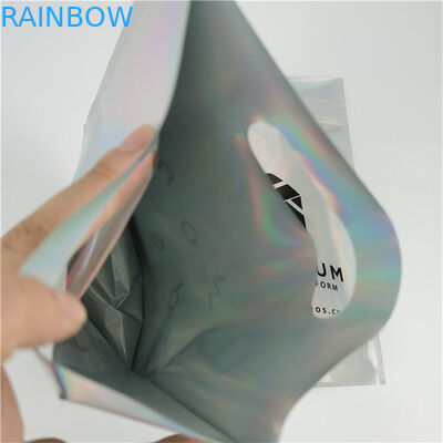 عالية الجودة شعار مخصص مطبوع حزمة أزياء مخصصة سمك عديم التسرب فيلم هولوغرافي أكياس مايلار